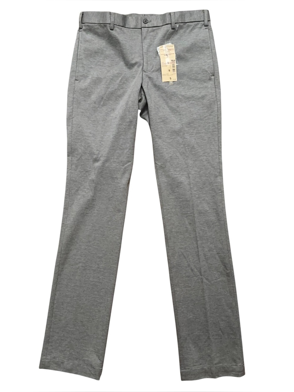 Muji Double Jersey Pants Mens Size S Dress Casual Slim Fit Stretch Gray NEW
